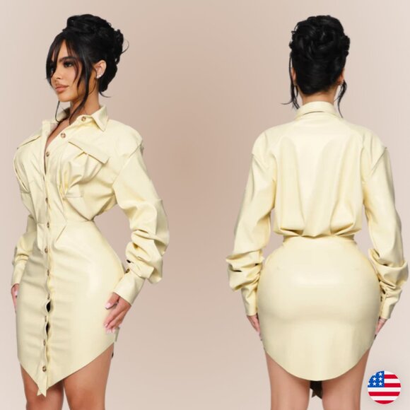 Coucoo - Ruva Leather Mini Dress - Picture 1 of 5